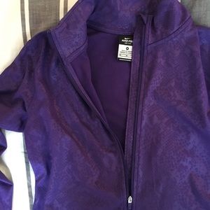 Nike half zip purple python dri fit shirt